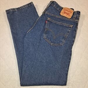 Levi's 505 Regular Fit Jeans Men's 34x32 Blue Denim 5-Pocket Zip-up Straight Leg
